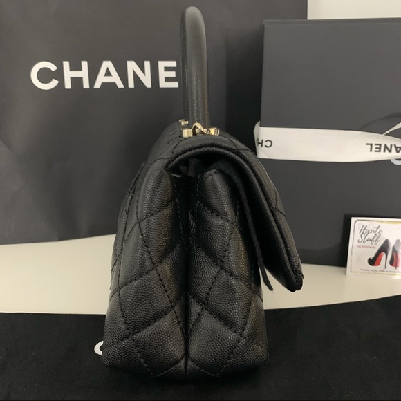 NEW 20K Chanel Mini Coco Handle Flap Black Caviar - Picture 4 of 10